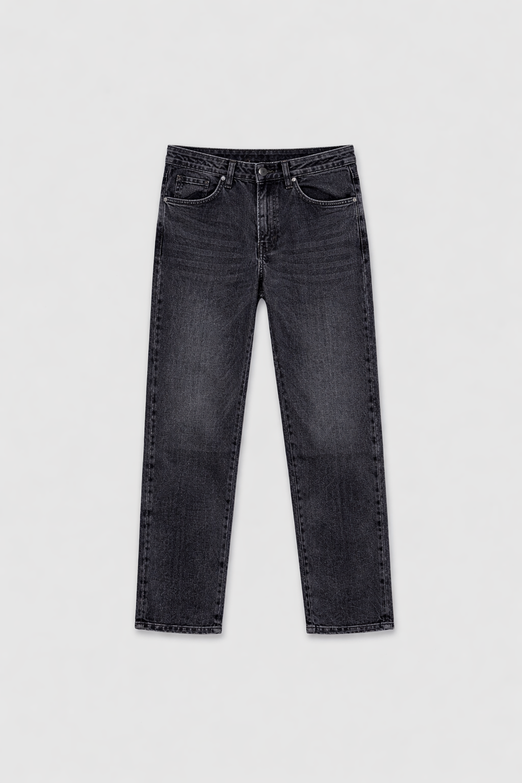 Straight Cut Denim - Washed Black