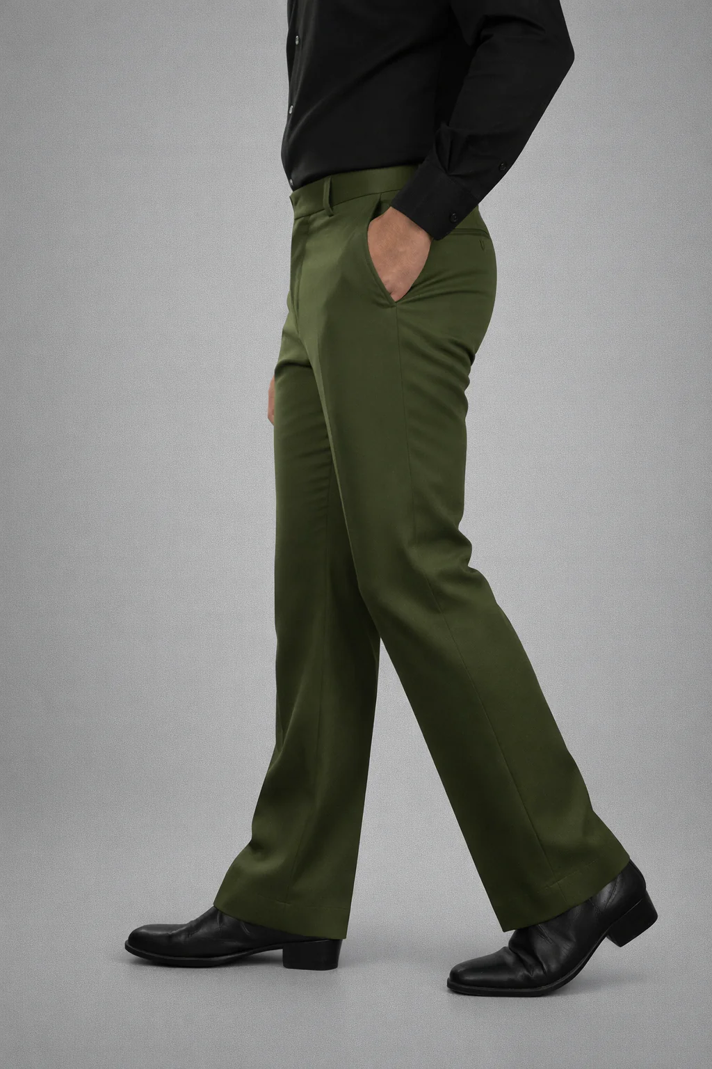 Belt Bootcut Pant - Olive