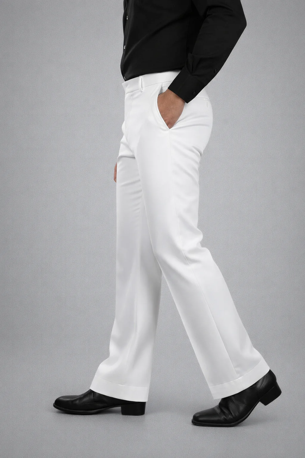 Belt Bootcut Pant - White